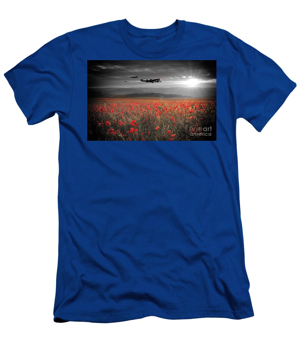 Handley Page Halifax T-Shirt featuring the digital art Halifax Bomber Boys by Airpower Art