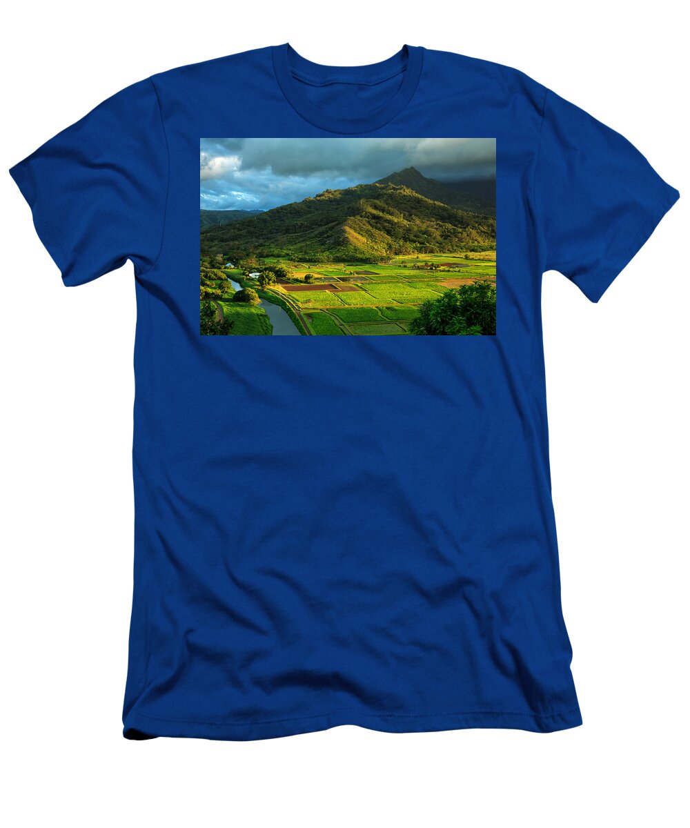 Landscape T-Shirt featuring the photograph Hanalei Valley Taro Fields by James Eddy