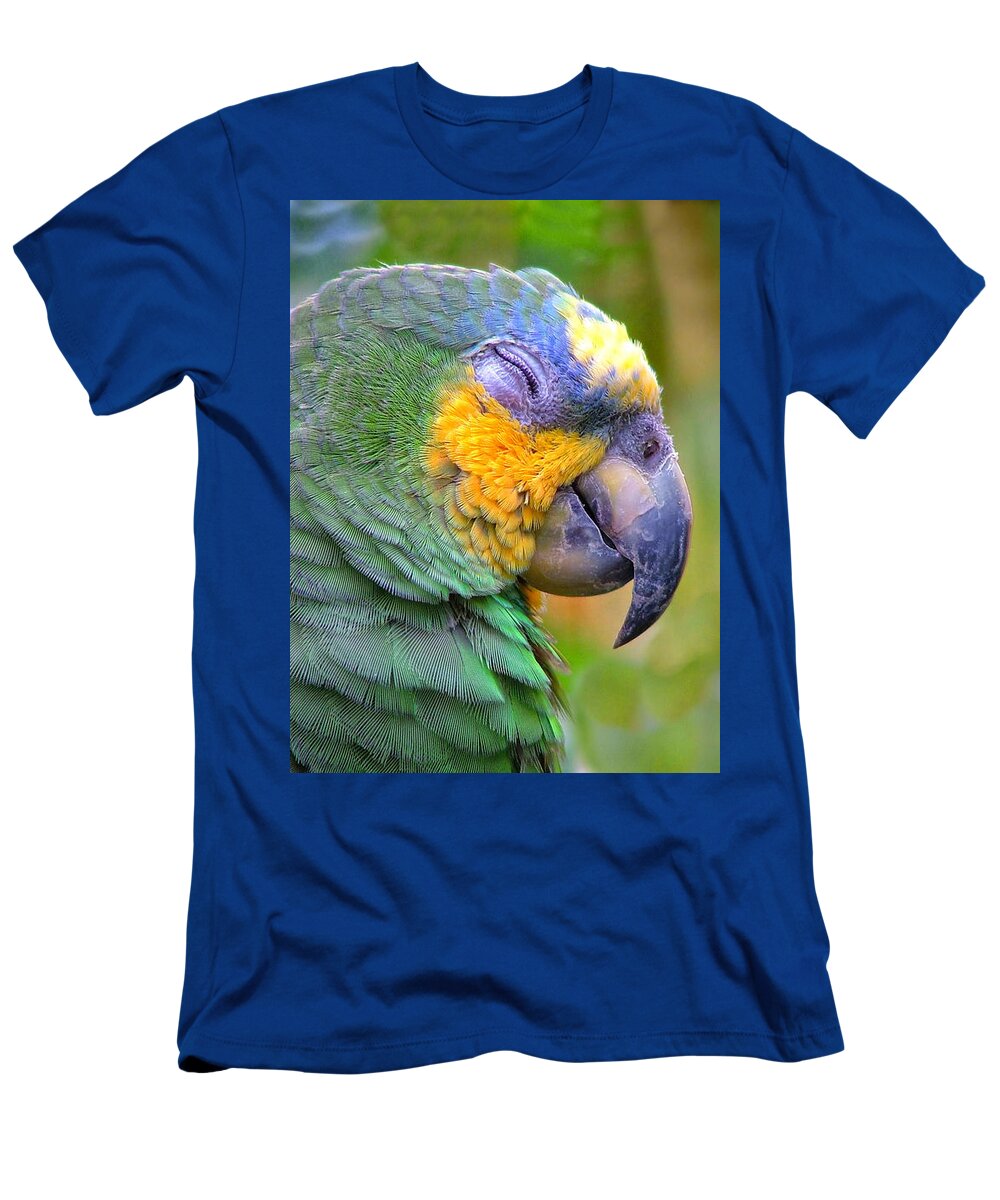 Parrot Canvas Prints T-Shirt featuring the photograph Happy 2 by Wendy McKennon