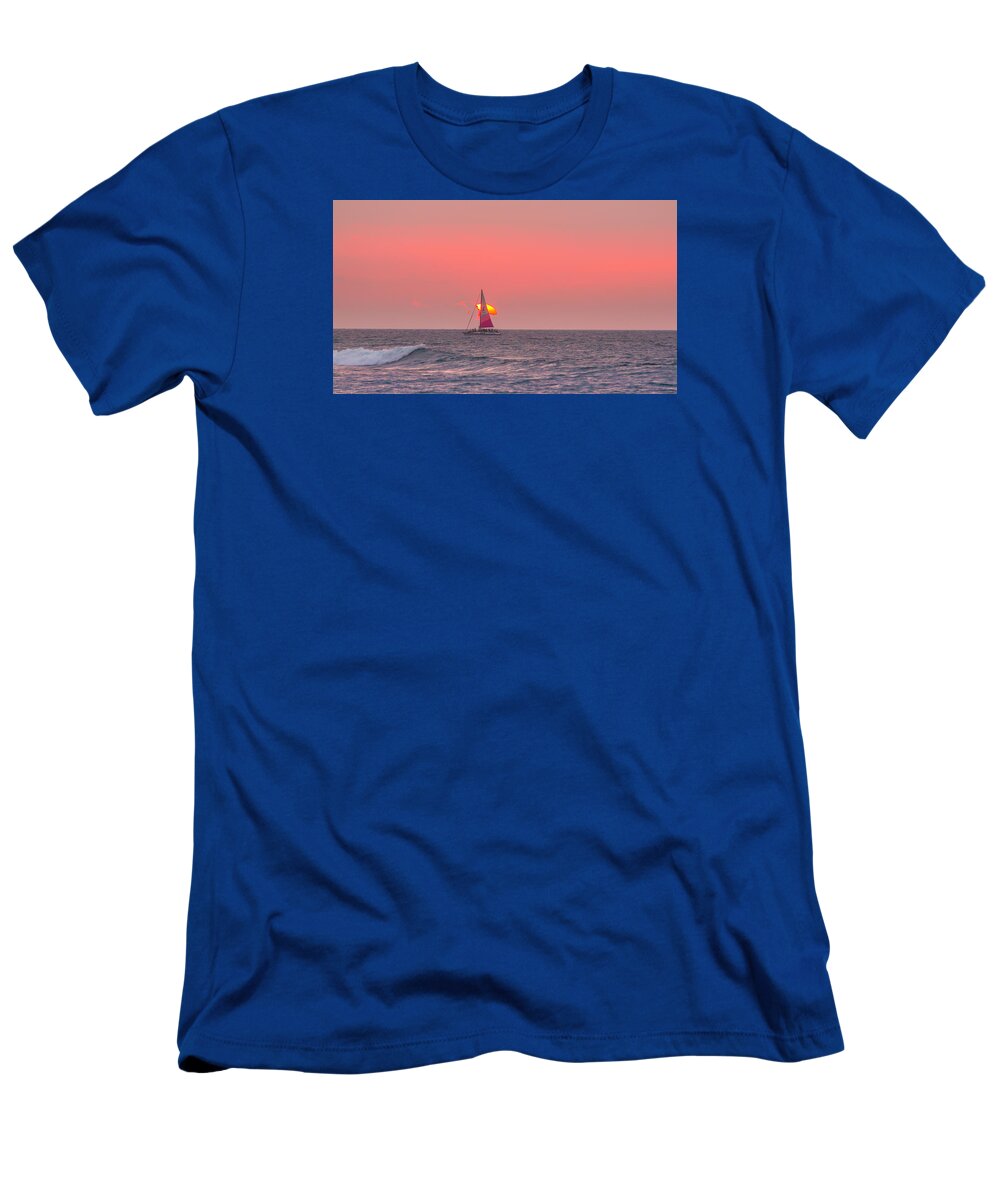 Sam Amato Photography T-Shirt featuring the photograph Hawaiian Sailboat Sunset by Sam Amato