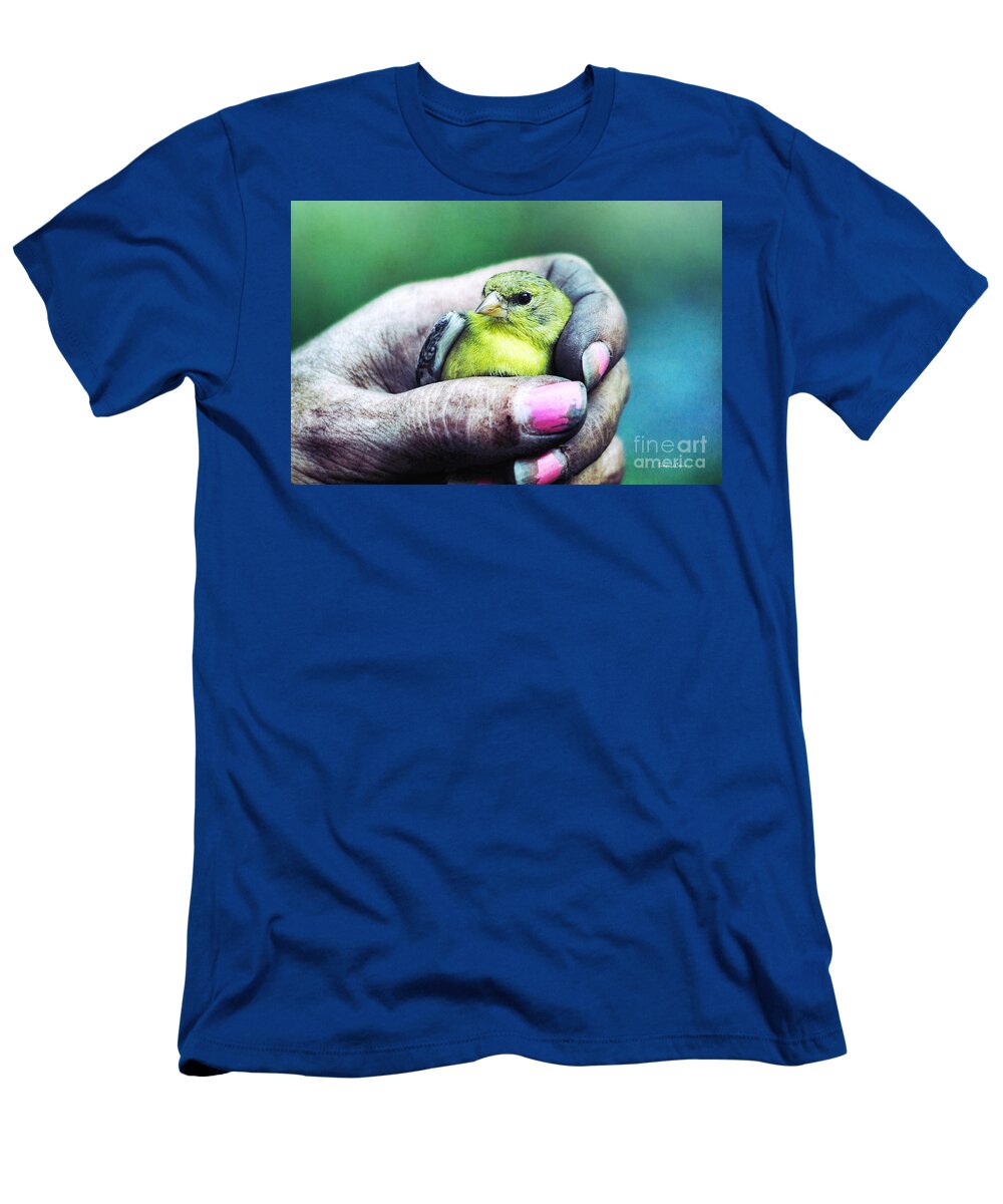 Goldfinch T-Shirt featuring the photograph Helping Hand by Tina LeCour
