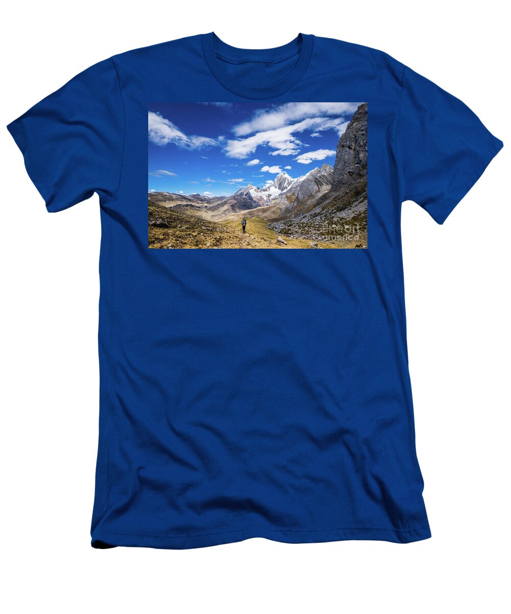 Huayhuash T-Shirt featuring the photograph Hiking the Huayhuash by Olivier Steiner