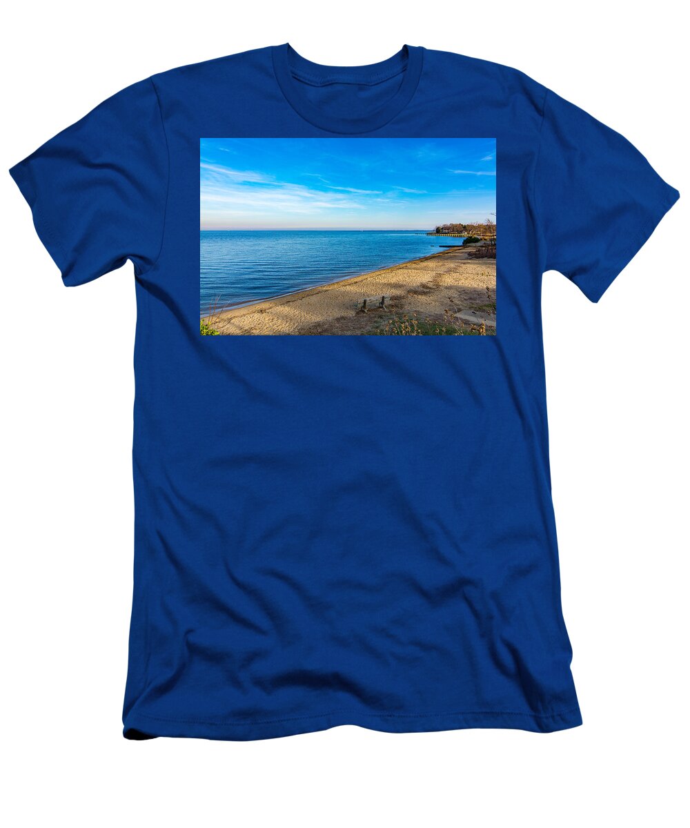 Landscape T-Shirt featuring the photograph Hillsmere Beach on the Chesapeake by Charles Kraus