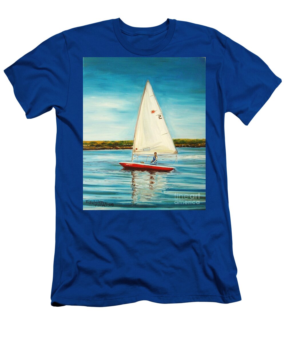 Water T-Shirt featuring the painting His Laser by Elizabeth Robinette Tyndall