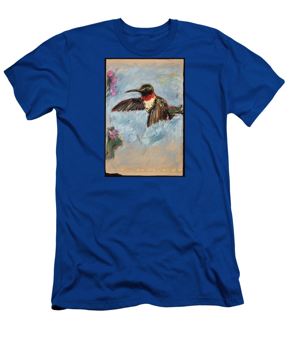 Humming Bird T-Shirt featuring the drawing Hummer by Mykul Anjelo