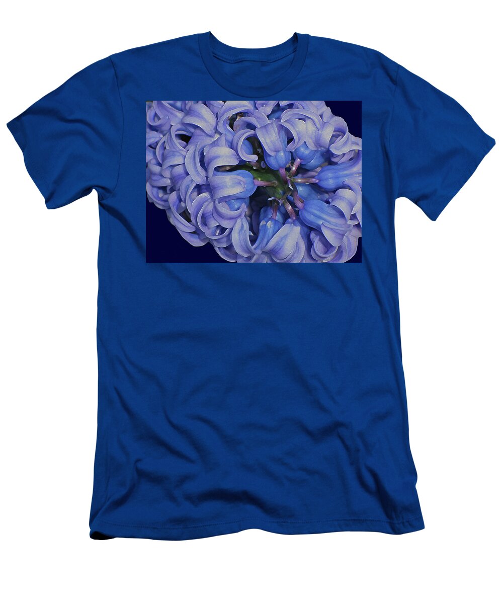Flower T-Shirt featuring the digital art Hyacinth Curls by Lynda Lehmann