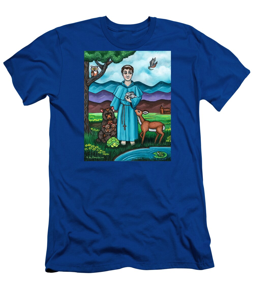 St. Francis T-Shirt featuring the painting I am Francis by Victoria De Almeida