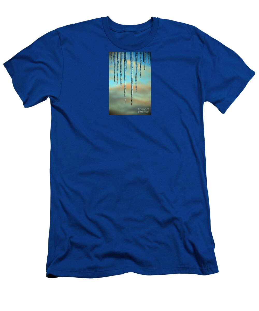 Ice T-Shirt featuring the photograph Ice sickles - Winter in Switzerland by Susanne Van Hulst