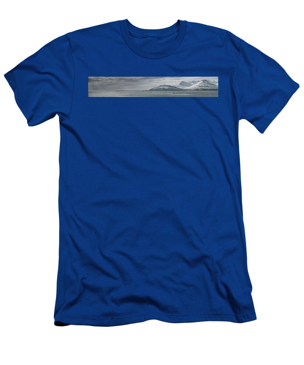 East Coast T-Shirt featuring the photograph Iceland East Coast Panorama by Andy Astbury