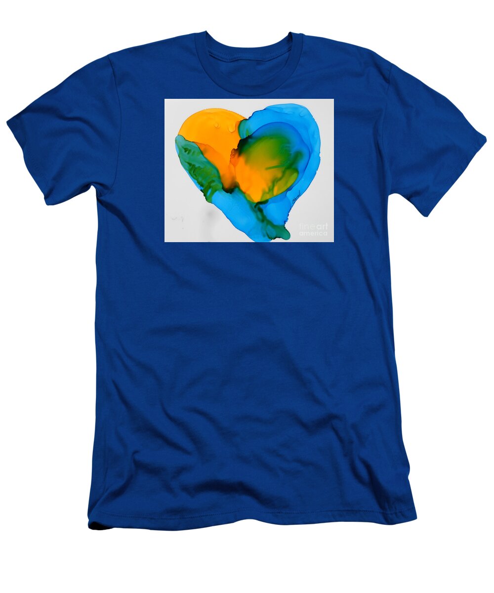 Heart T-Shirt featuring the painting If the World Would Have Heart by Vicki Housel