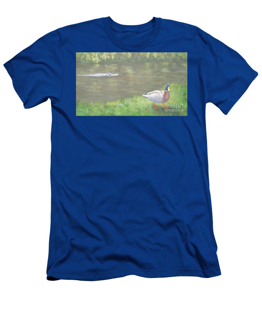 Duck T-Shirt featuring the painting Ignorance is Bliss by Phyllis Andrews