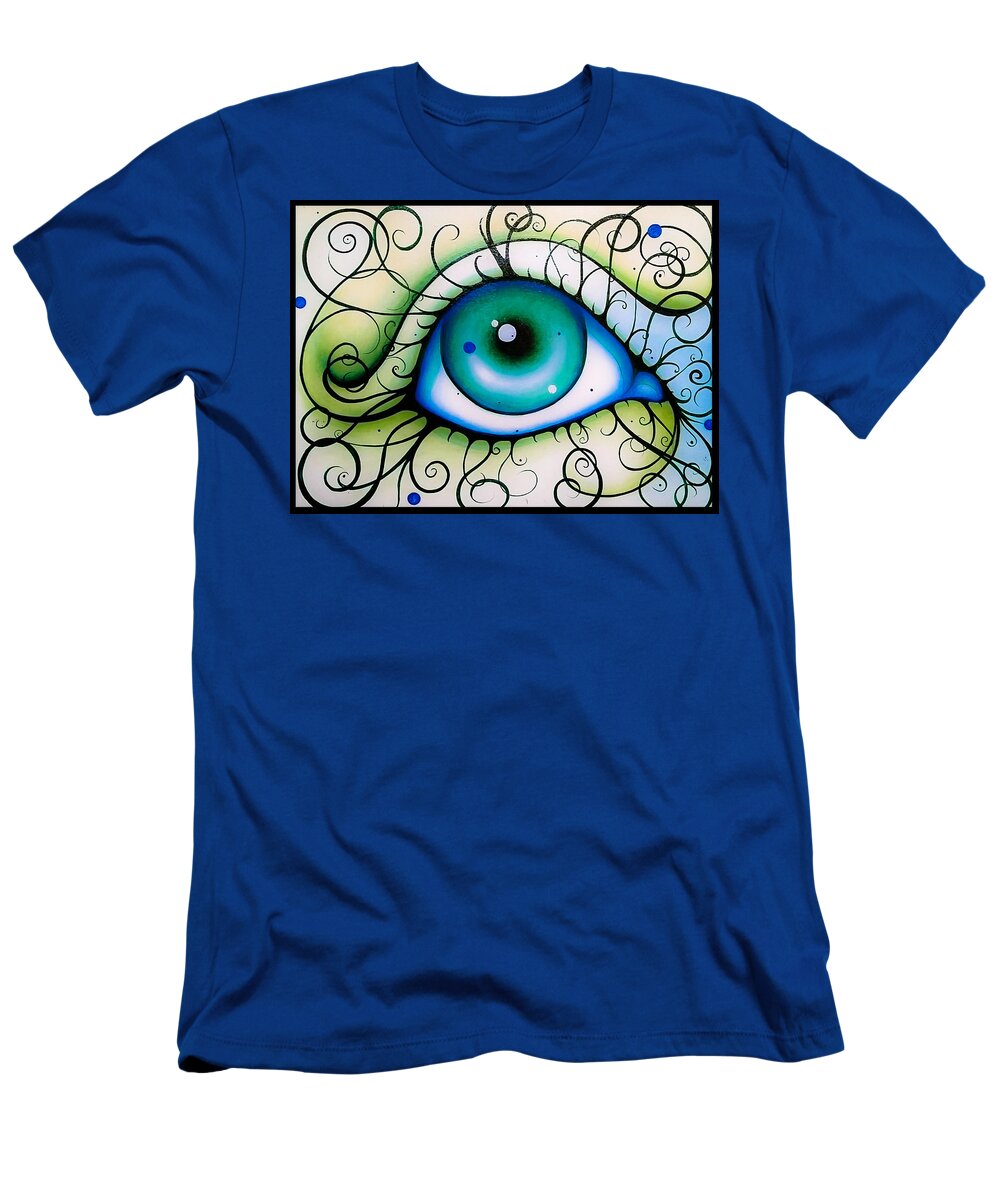 Eye Art T-Shirt featuring the painting Illusions of Blue by Matt Mercer