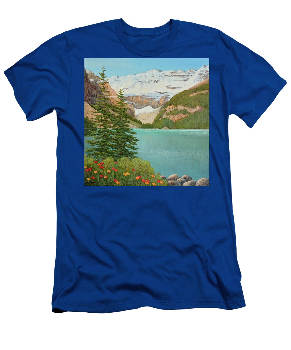 Jake Vandenbrink T-Shirt featuring the painting In The Mountain Air by Jake Vandenbrink