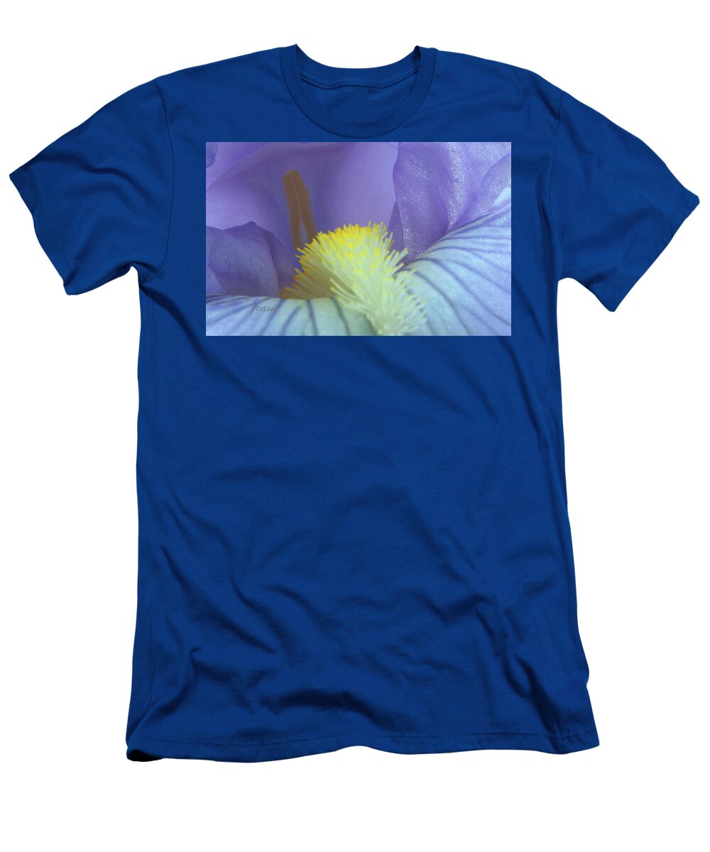 Iris T-Shirt featuring the photograph Iris Looking In V1 by Janet DeLapp