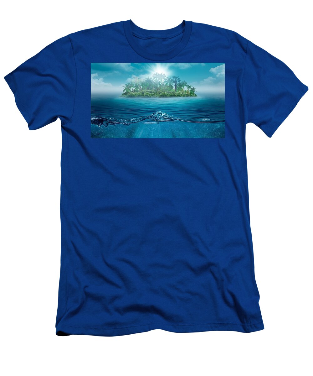 Island T-Shirt featuring the digital art Island by Maye Loeser