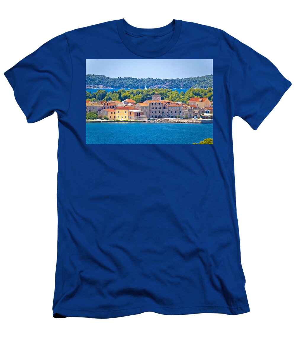 Adriatic T-Shirt featuring the photograph Island of Krapanj waterfront view by Brch Photography