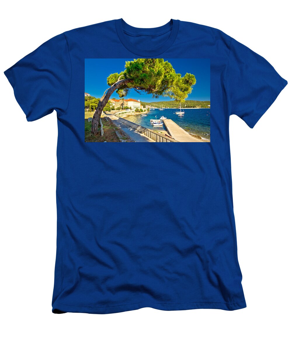 Seafront T-Shirt featuring the photograph Island of Vis seafront walkway view by Brch Photography