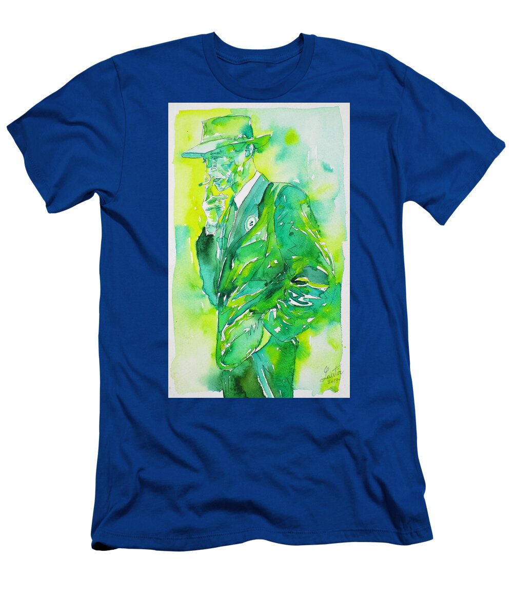 Oppenheimer T-Shirt featuring the painting J. ROBERT OPPENHEIMER - watercolor portrait.4 by Fabrizio Cassetta