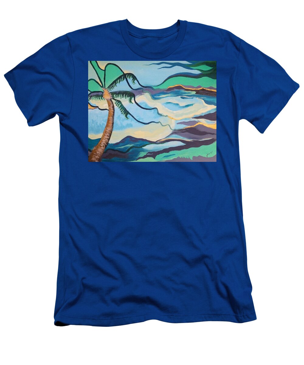 Jamaica T-Shirt featuring the painting Jamaican Sea Breeze by Jan Steinle
