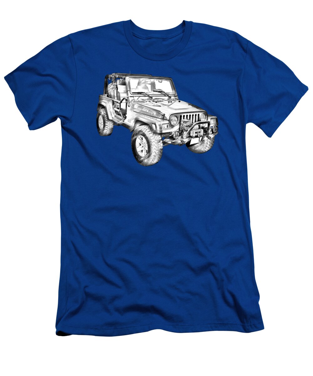 Jeep Wrangler Rubicon Illustration T-Shirt by Keith Webber Jr - Pixels