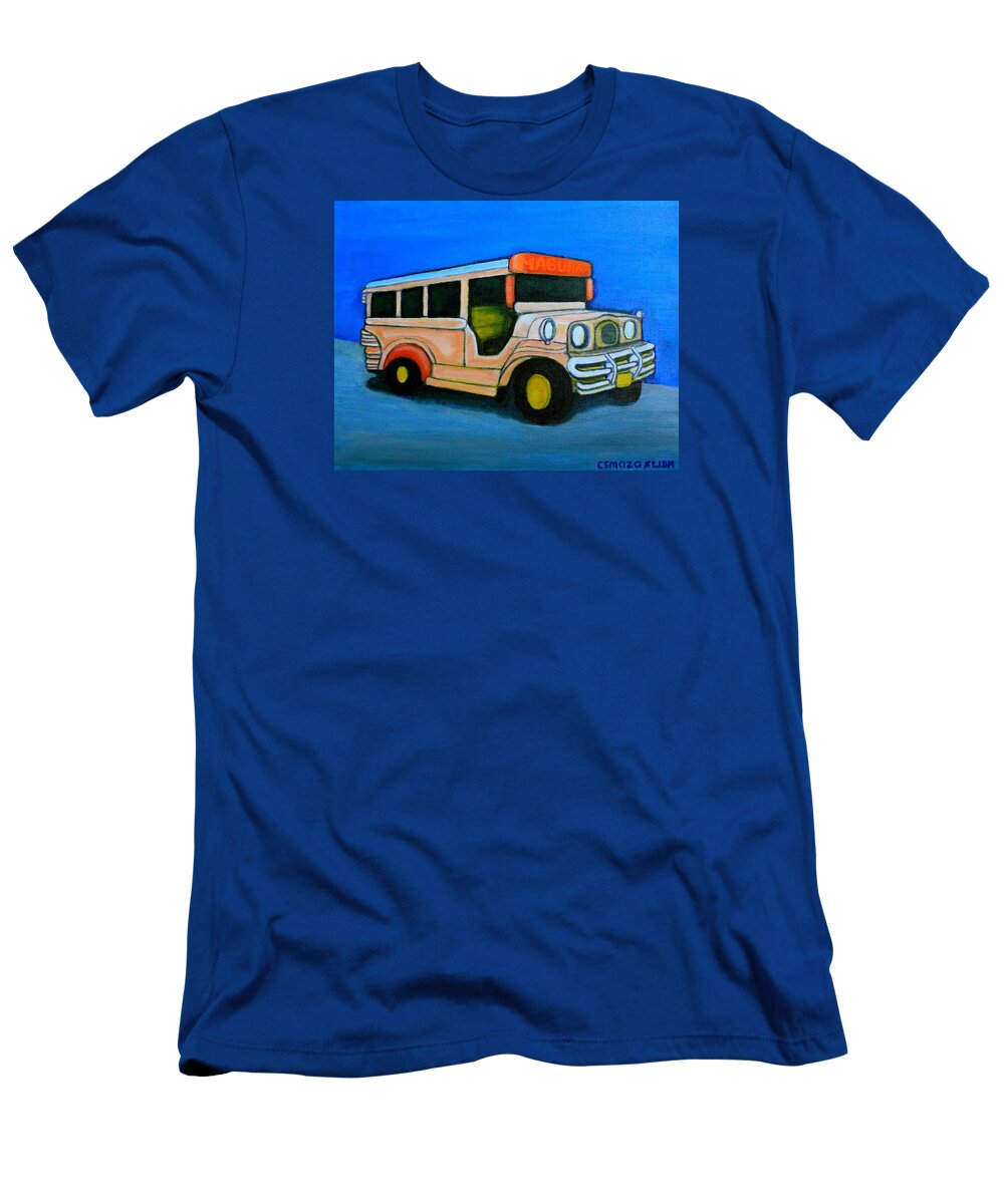 Jeep T-Shirt featuring the painting Jeepney by Lorna Maza