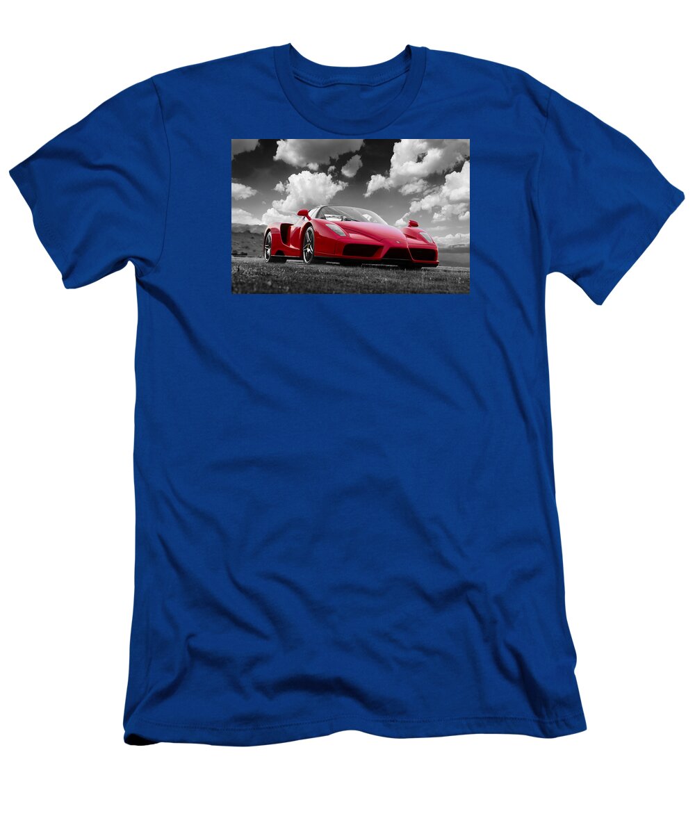 Enzo Ferrari T-Shirt featuring the photograph Just Red 1 2002 Enzo Ferrari by Scott Campbell