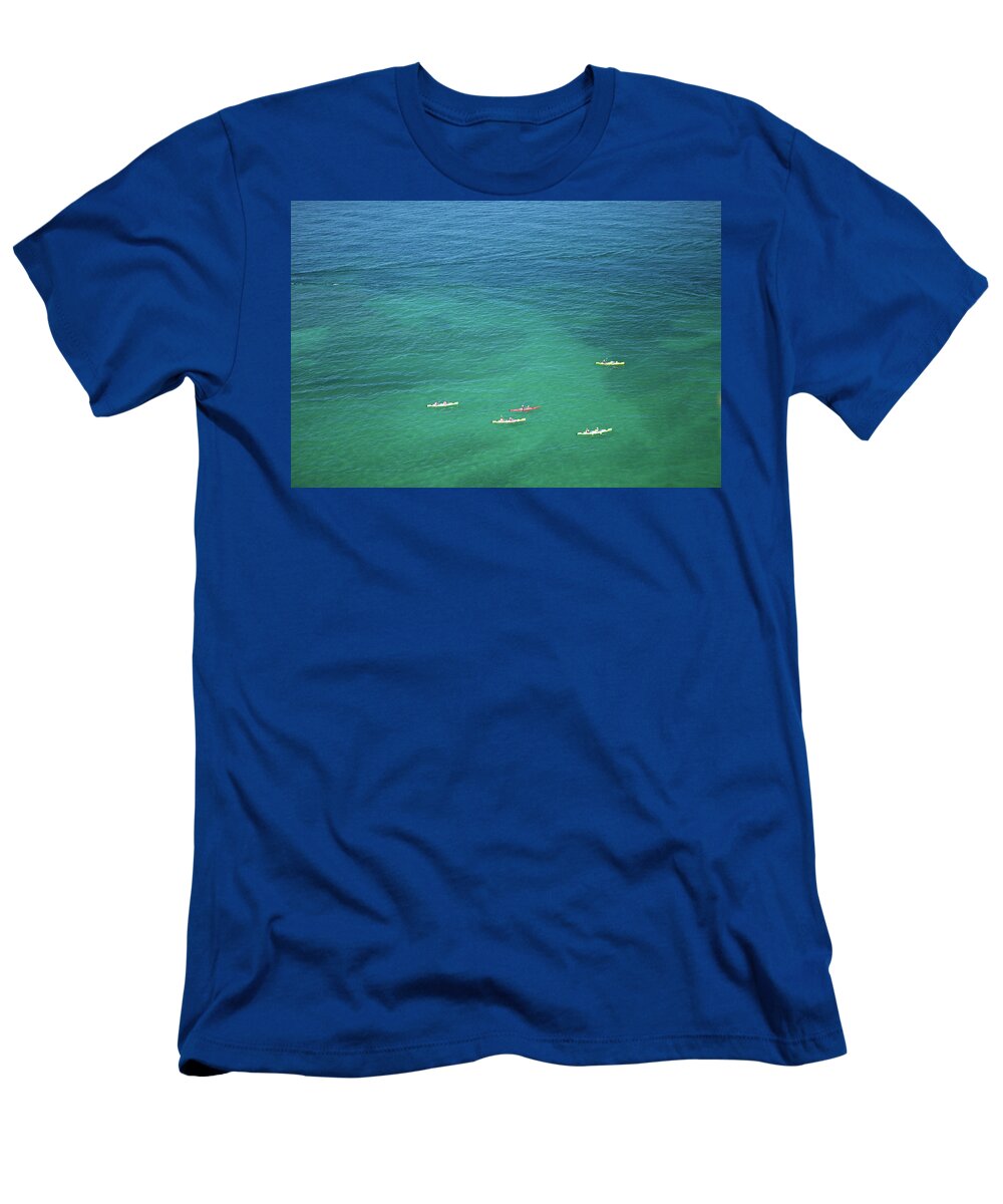 Kayaks T-Shirt featuring the photograph Kayakers on Lake Superior by Rich S