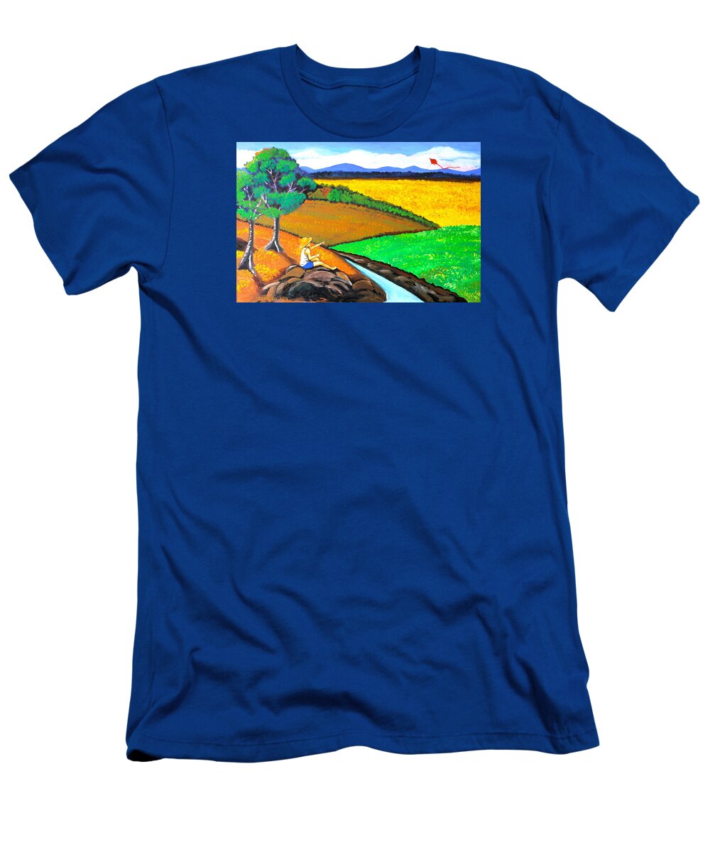 Kite T-Shirt featuring the painting Kite by Cyril Maza