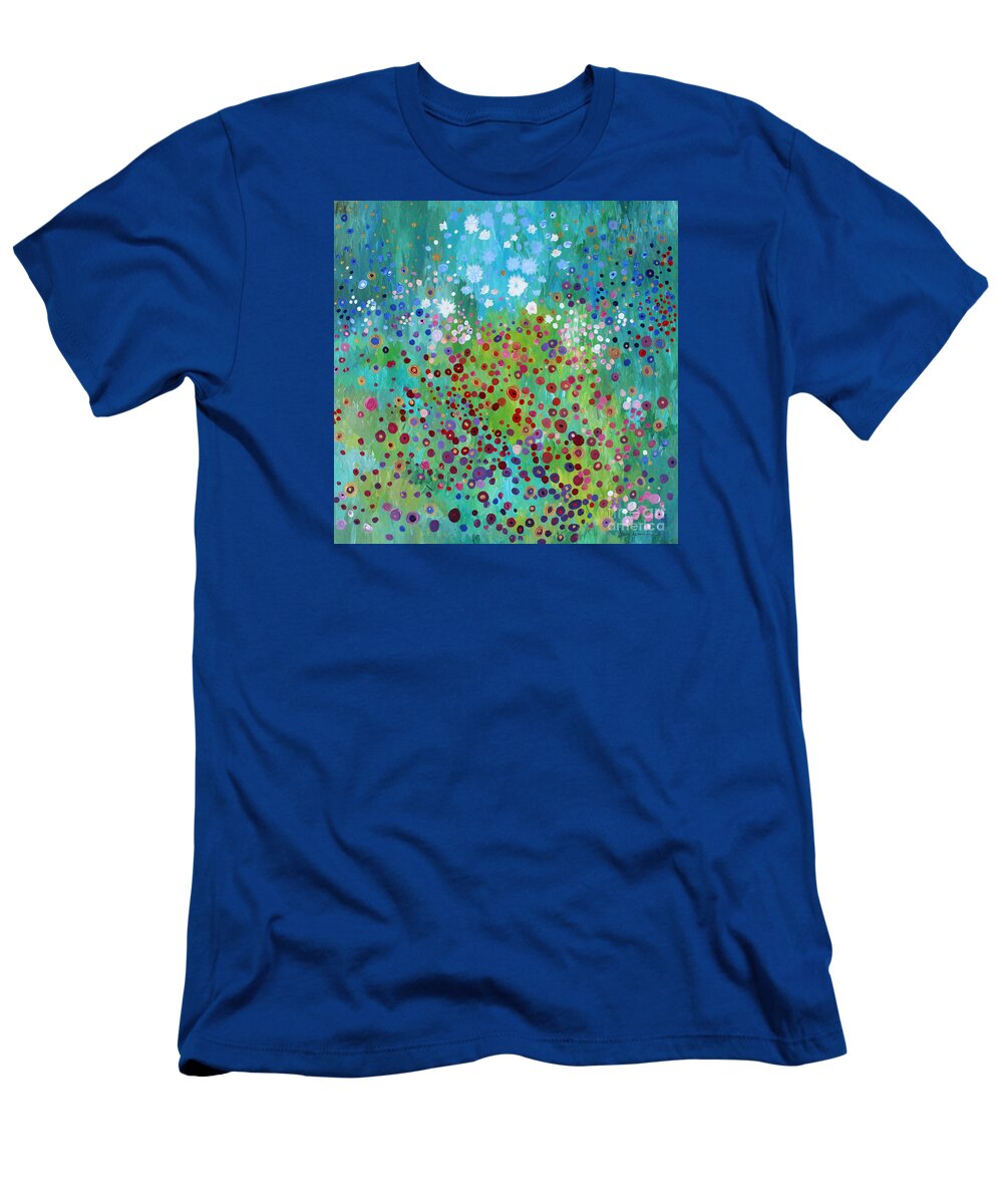 Garden T-Shirt featuring the painting Klimt's Garden by Stacey Zimmerman