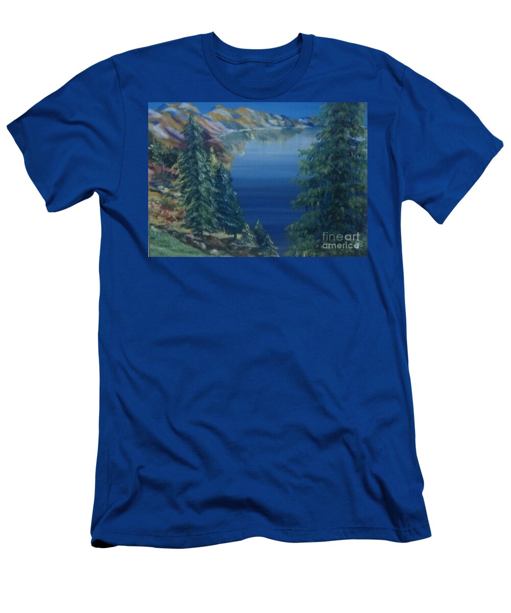 Lake T-Shirt featuring the painting Lake by Saundra Johnson