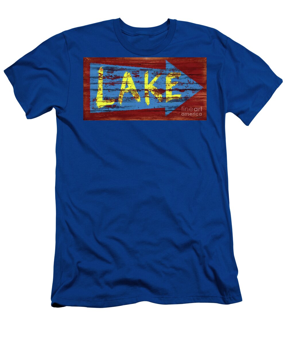 Jq Licensing T-Shirt featuring the painting Lake Sign by JQ Licensing