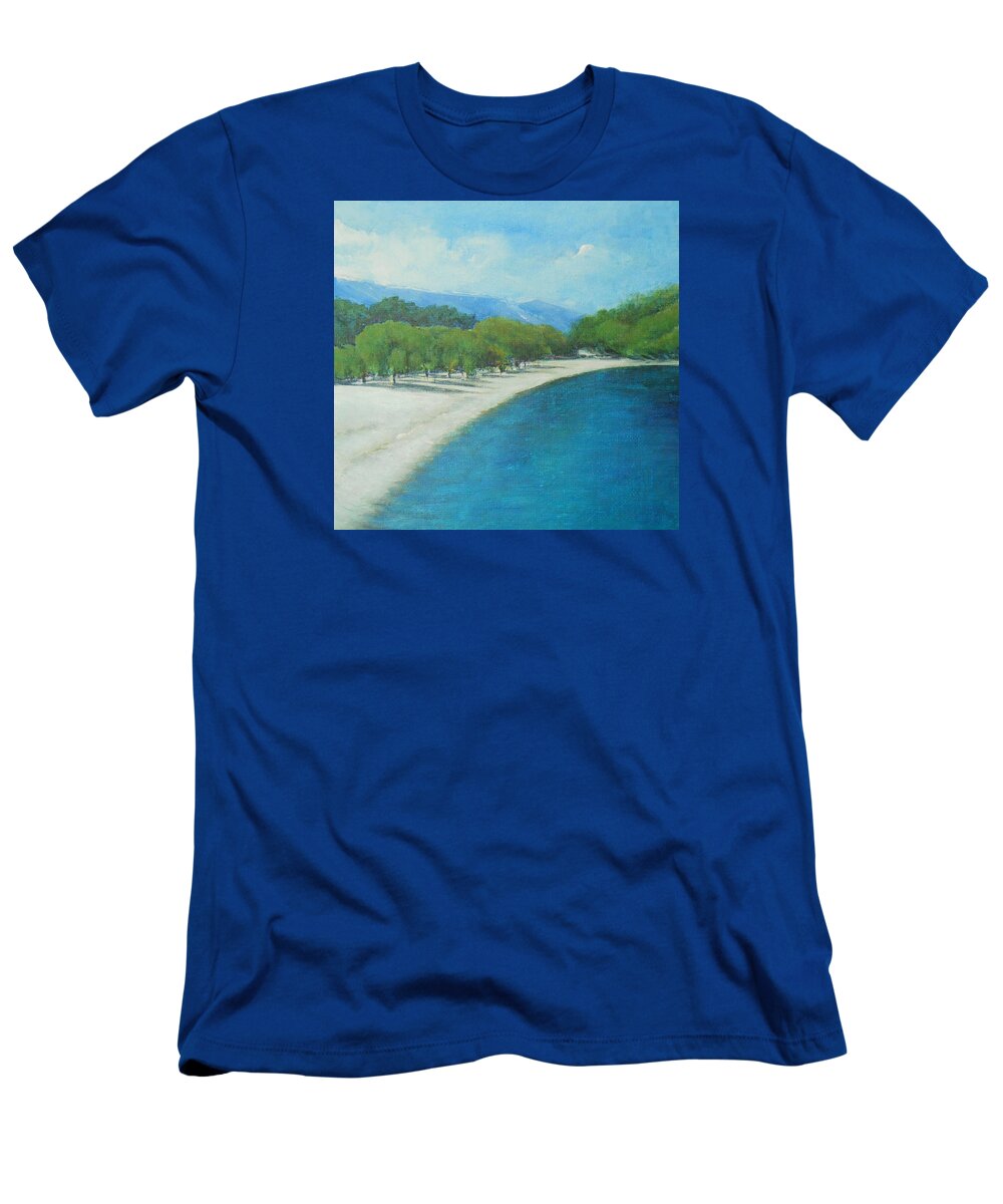 Landscape T-Shirt featuring the painting Lakeside by Jane See