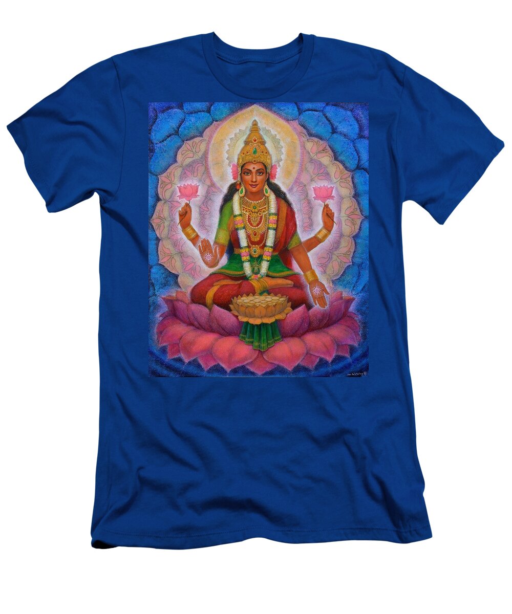 Lakshmi T-Shirt featuring the painting Lakshmi Blessing by Sue Halstenberg