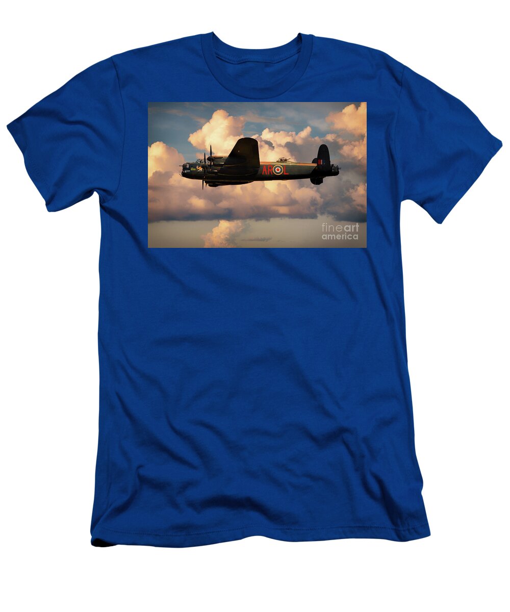 Lancaster Bomber T-Shirt featuring the digital art Lancaster L-Leader by Airpower Art