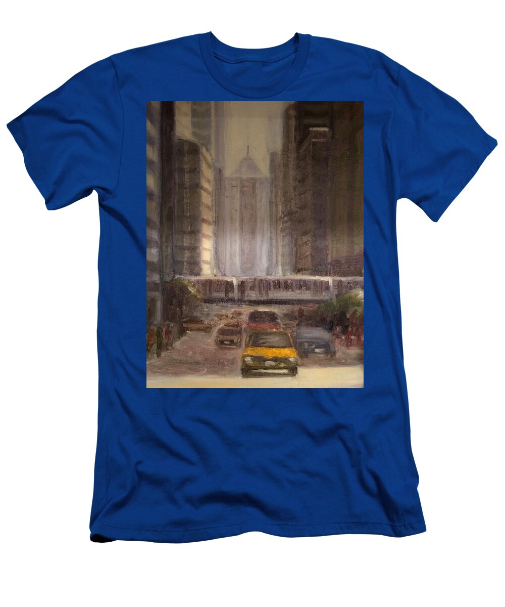 Chicago T-Shirt featuring the painting LaSalle Street by Will Germino