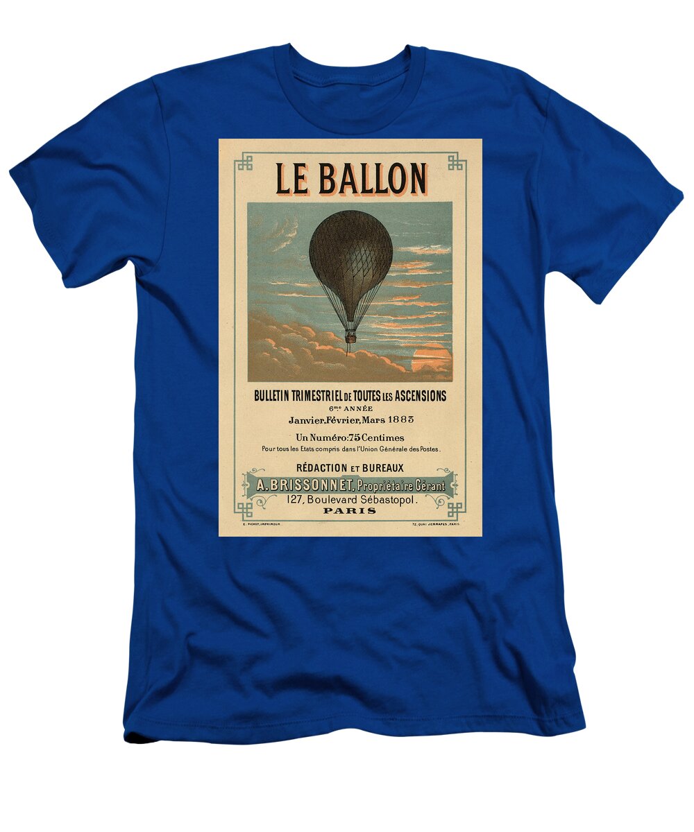  T-Shirt featuring the drawing Le Balloon Journal by Vintage Pix