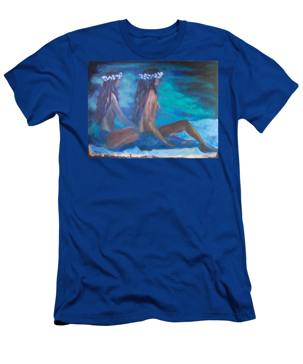 Hawaiian Girls T-Shirt featuring the painting Le Hawaiane by Enrico Garff