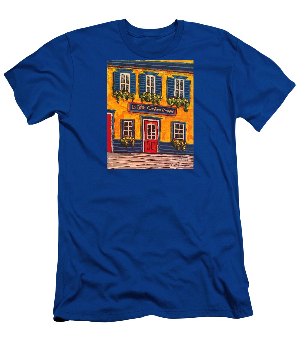 House T-Shirt featuring the painting Le Petit Cochon Dingue by Claire Gagnon