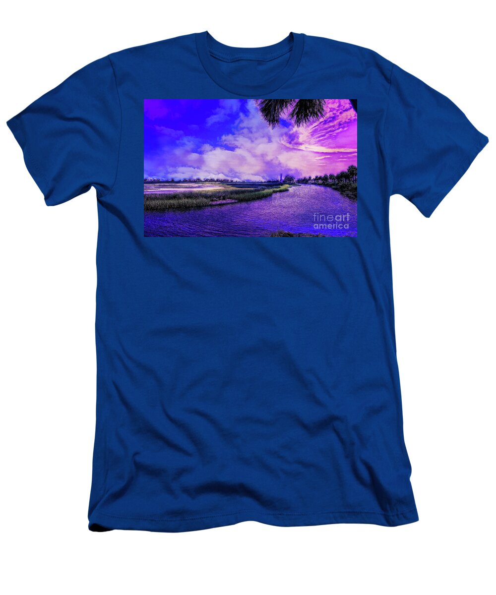 Lighthouses T-Shirt featuring the digital art Lighthouse Surreal Magic by DB Hayes