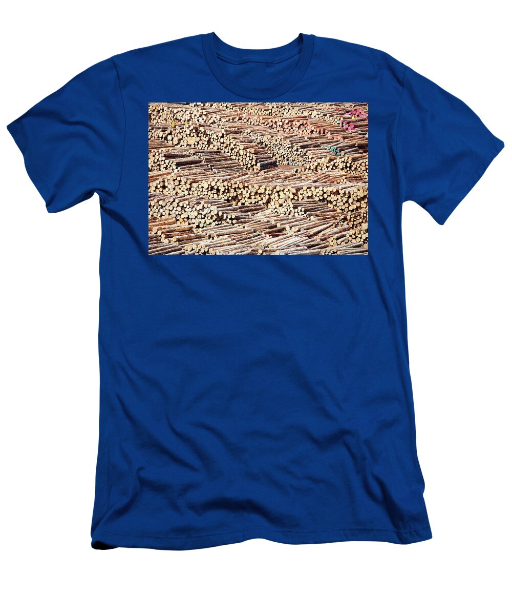 Logs T-Shirt featuring the photograph Logs by Ramunas Bruzas