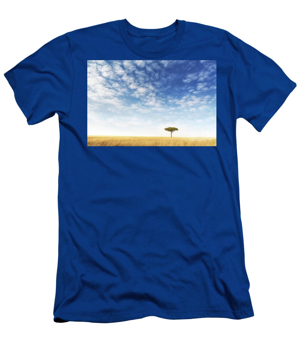 Mara T-Shirt featuring the photograph Lone acacia tree in the Masai Mara by Jane Rix