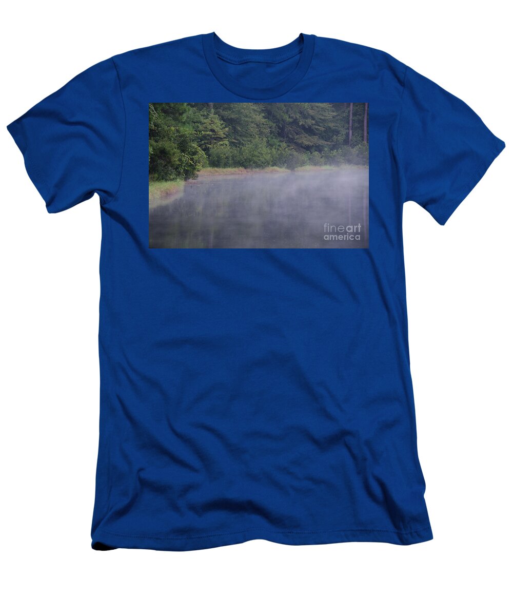 Fog T-Shirt featuring the photograph Lowcountry Morning Lake Fog by Dale Powell