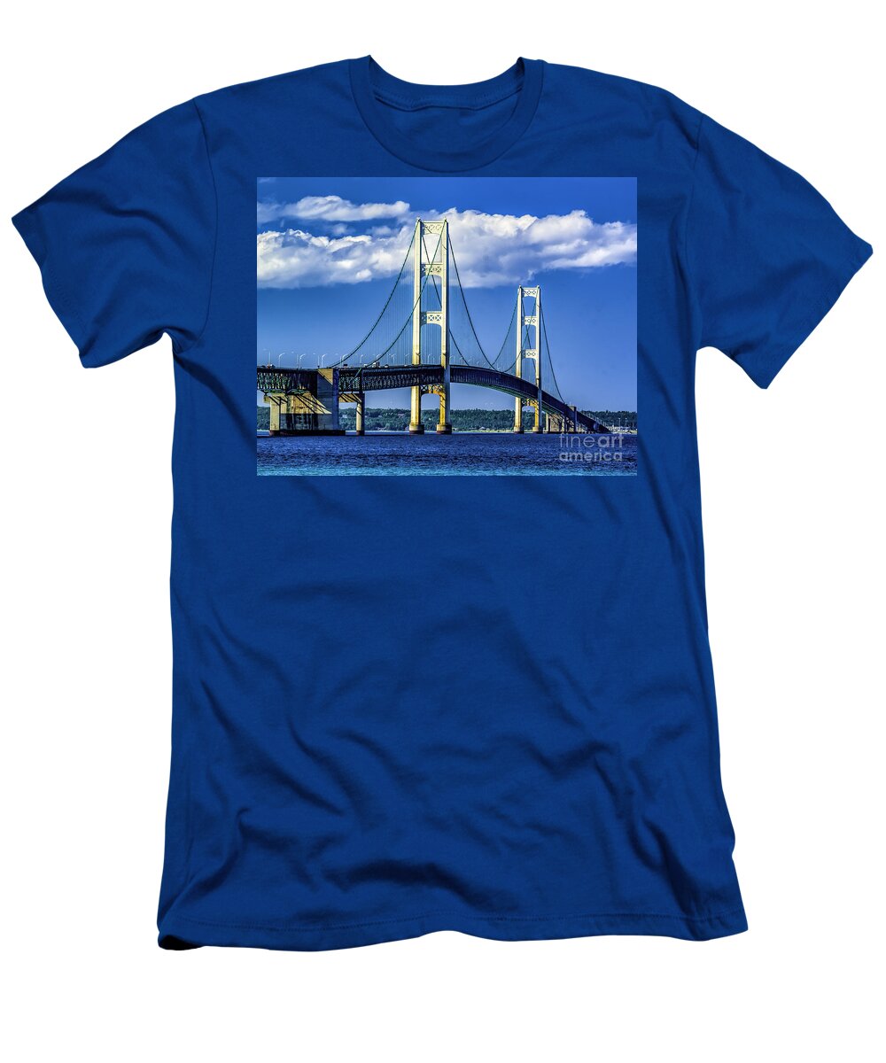 Mackinac Bridge T-Shirt featuring the photograph Mackinac Bridge by Nick Zelinsky Jr