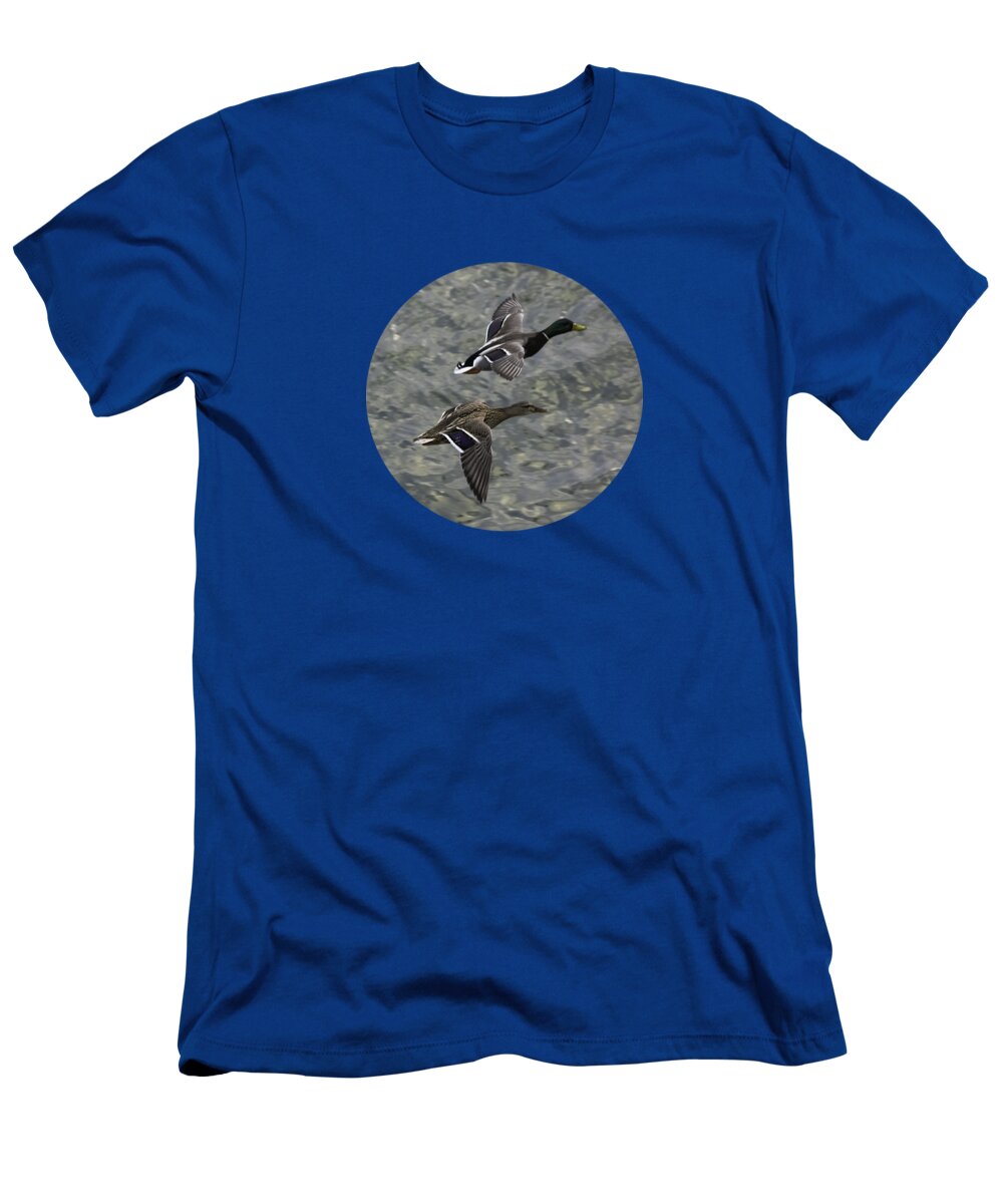 Ducks T-Shirt featuring the photograph Mallards on the Move by Holden The Moment