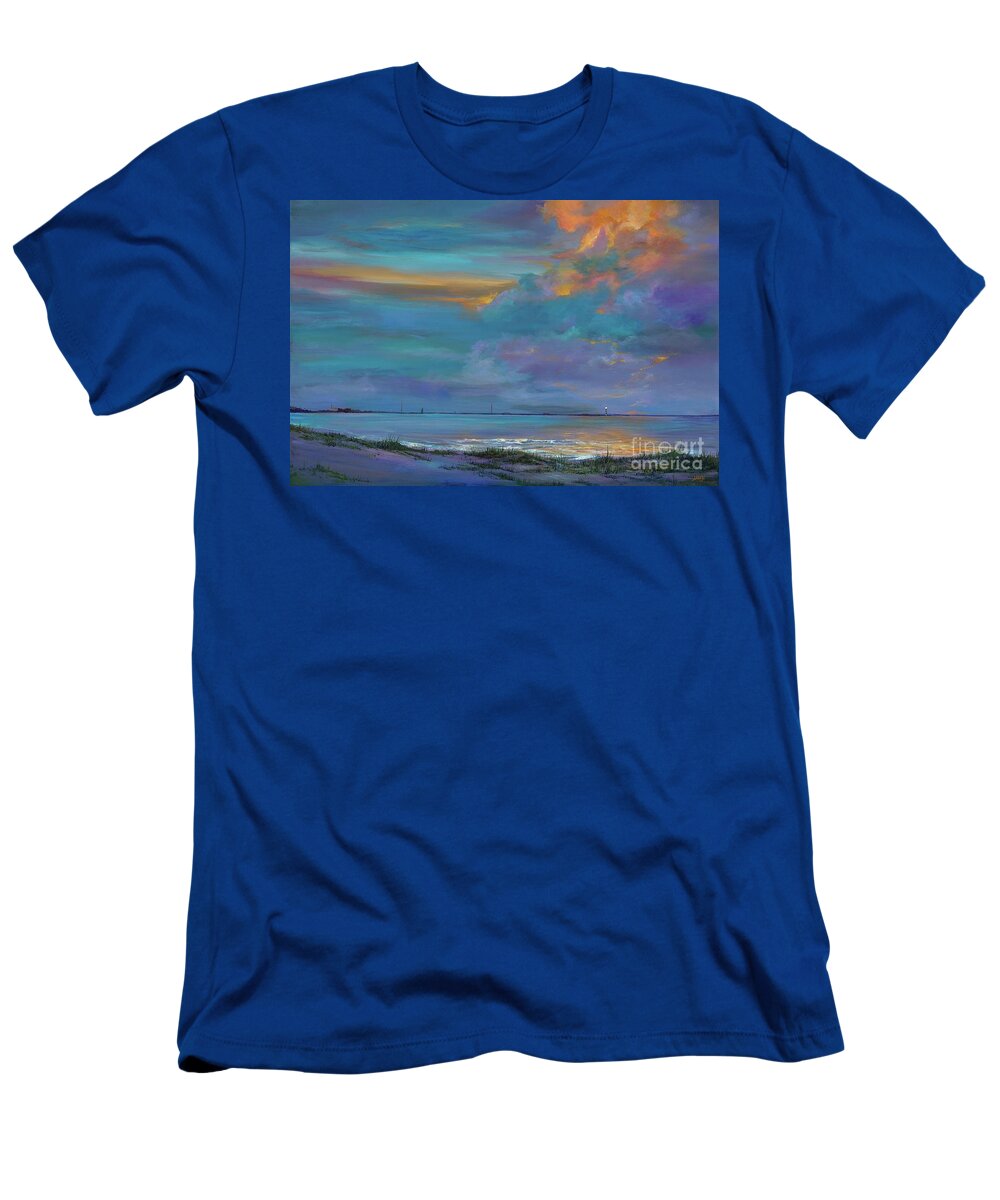 Seascape T-Shirt featuring the painting Mariners Beacon by AnnaJo Vahle