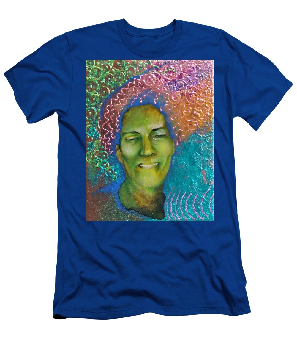 Expression T-Shirt featuring the painting Masquerading Joy over Sorrow by Corey Habbas