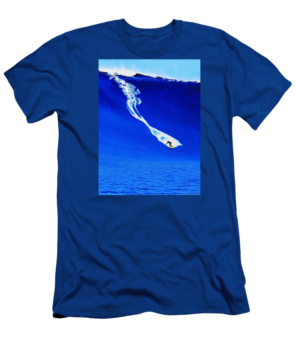 Surfing T-Shirt featuring the painting Mavs 10-28-1999 by John Kaelin