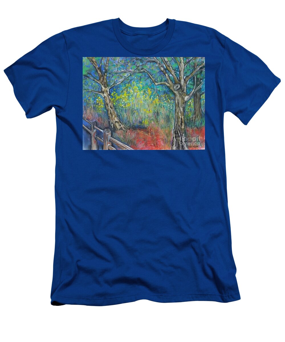 Landscape Of A Meadow T-Shirt featuring the pastel Meadow Dream by Arrin Freeman