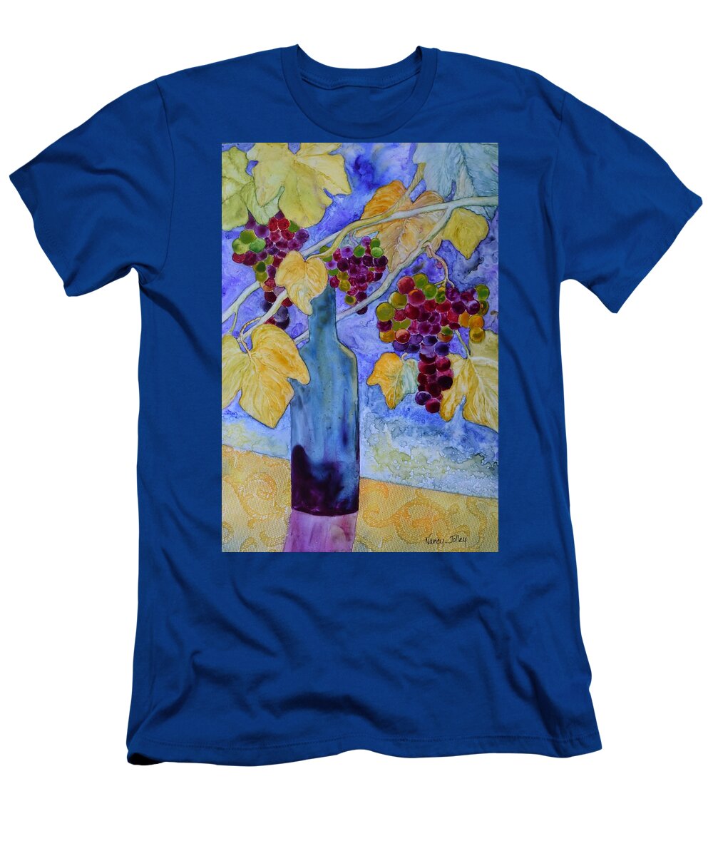 Merlot T-Shirt featuring the painting Merlot by Nancy Jolley