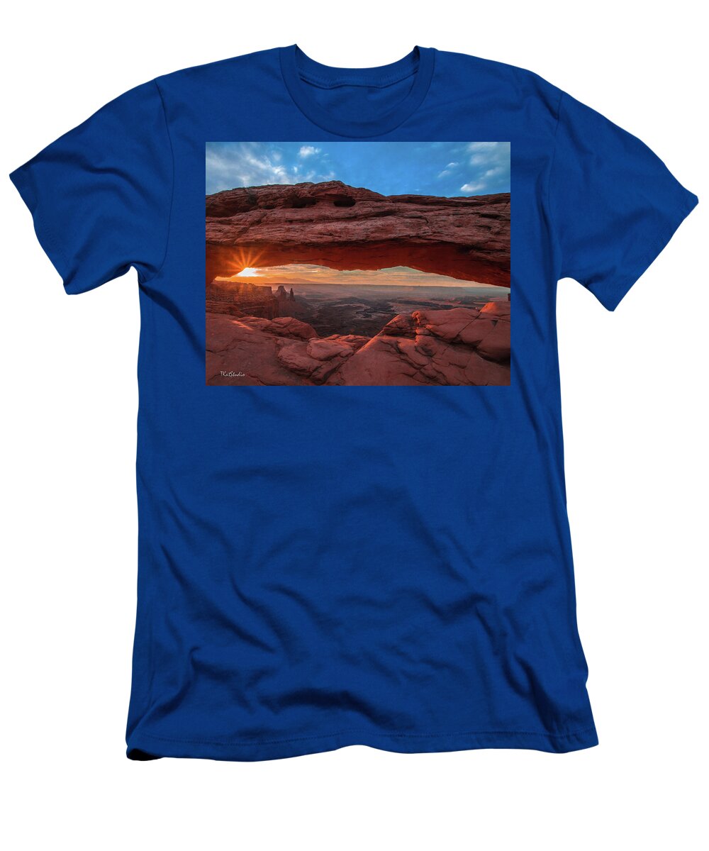 Mesa Arch T-Shirt featuring the photograph Mesa Arch at Sunrise 3, Canyonlands National Park, Utah by Tim Kathka